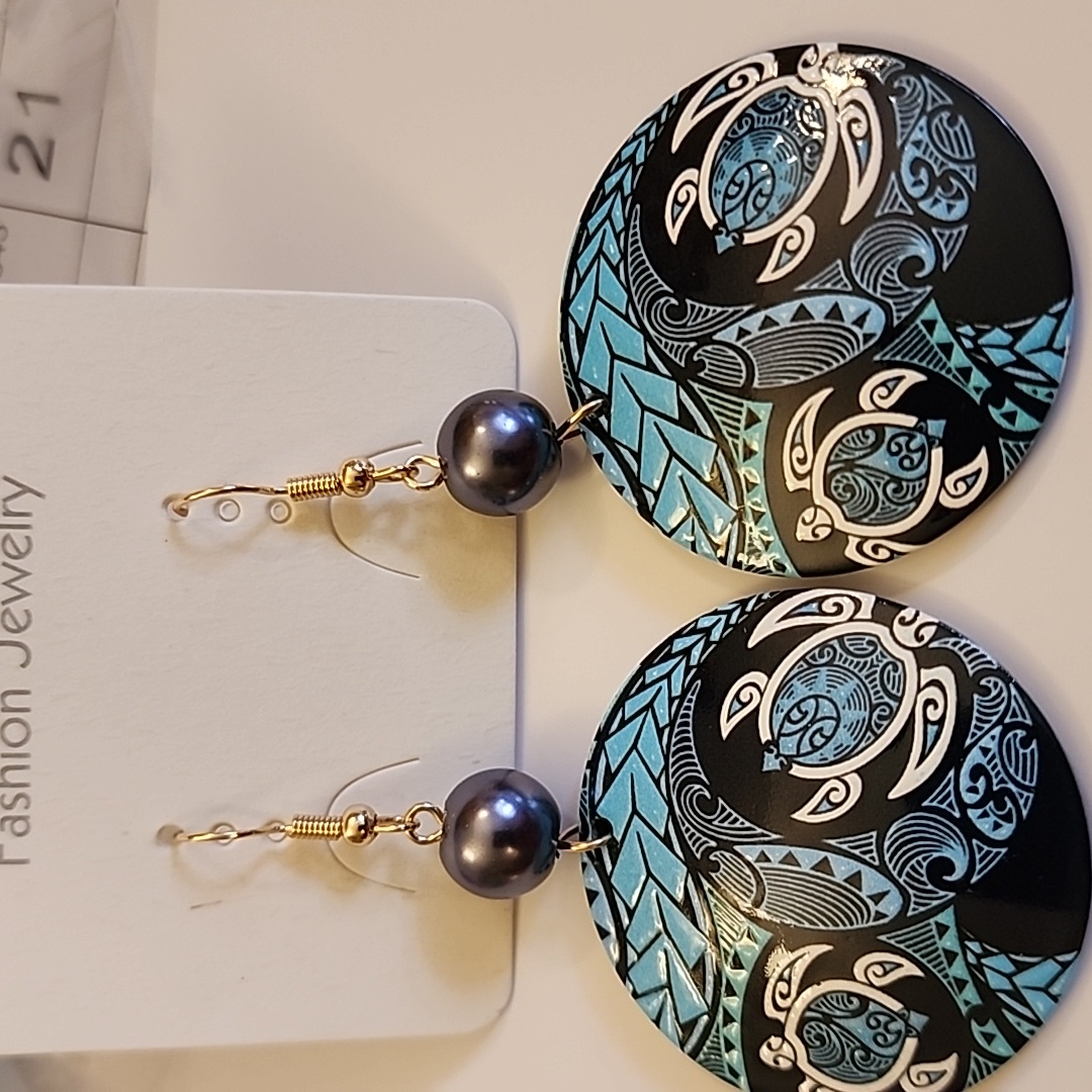 Turtle Earrings Acrylic Colorful Zinc Alloy Post 10$